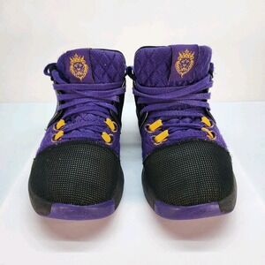 Nike LBJ Witness VIII Purple Black Yellow Men's Basketball Sneaker Mid Top